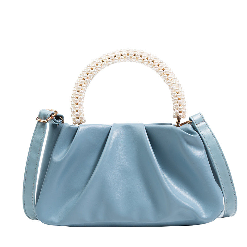 Sac à main plissé de couleur unie pour femme