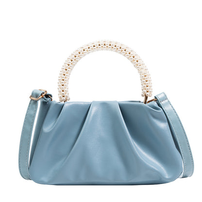 Sac à main plissé de couleur unie pour femme