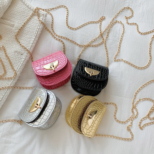 Sac à bandoulière à rabat et chaîne pour femme, motif pierre, tendance été 