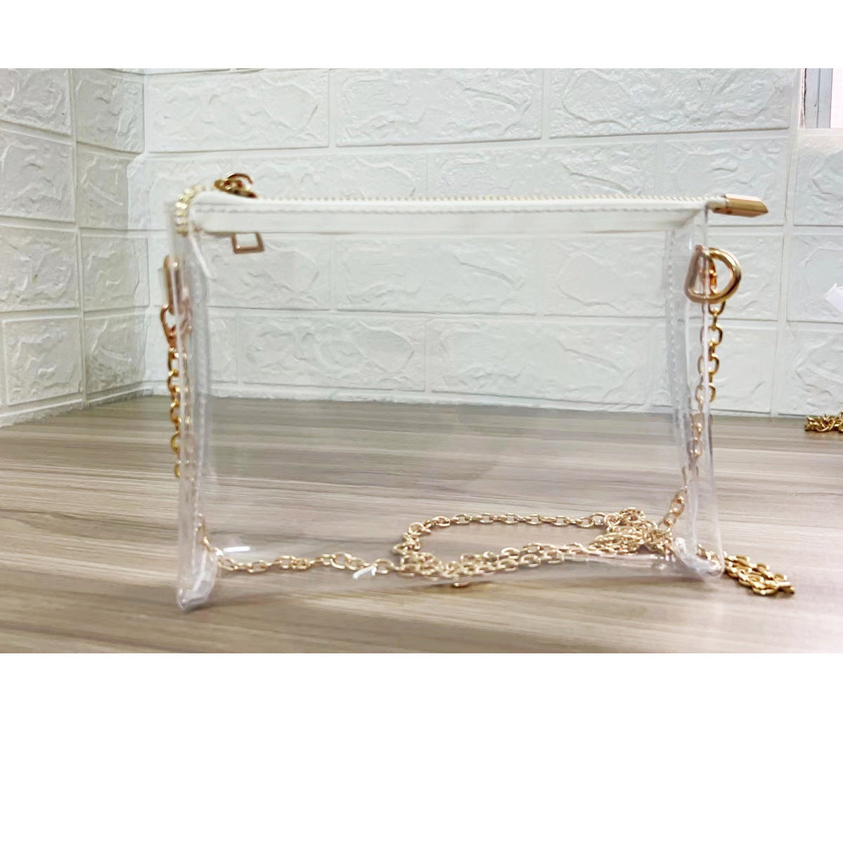 Sac à bandoulière carré transparent à chaîne pour femme, mode été 