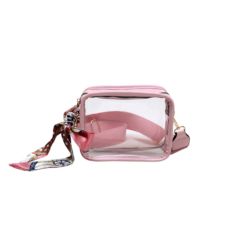 Women'S Fashion Transparent Clear Wide Strap Crossbody Bag