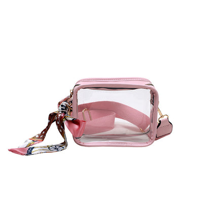 Women'S Fashion Transparent Clear Wide Strap Crossbody Bag
