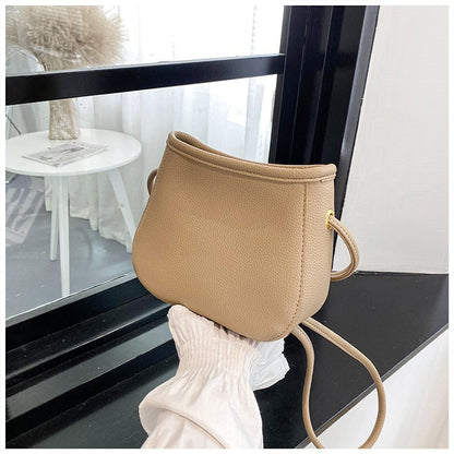 Sac à bandoulière simple en PU de couleur unie pour femme 