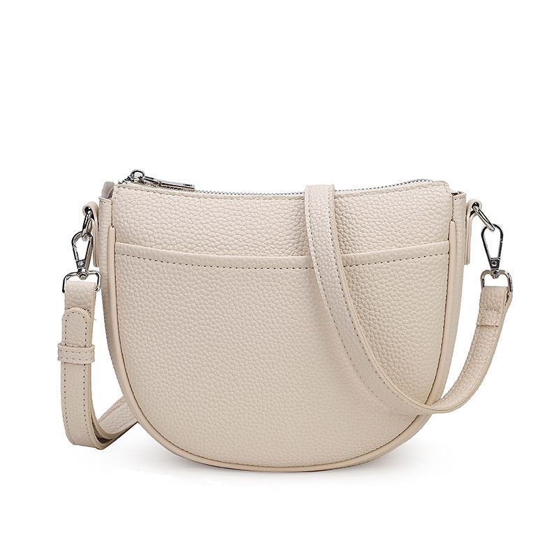 Women Fashion Casual Solid Color Zipper Crossbody Bag
