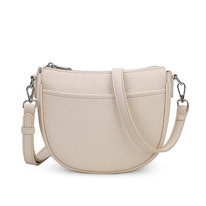 Women Fashion Casual Solid Color Zipper Crossbody Bag
