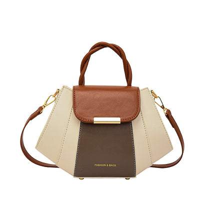 Women Fashion Casual Contrast Color Square Handbag