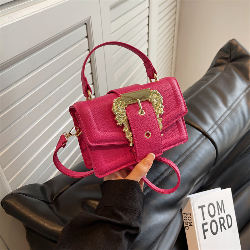 Women Fashion Baroque Vintage Metal Buckle Shoulder Bag