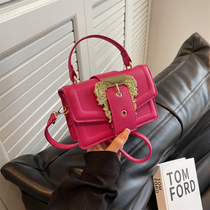 Women Fashion Baroque Vintage Metal Buckle Shoulder Bag