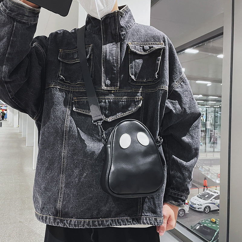 Sac messager gothique à la mode pour femmes, drôle, intéressant, mignon, démon, fantôme, coutures de couleur contrastée 