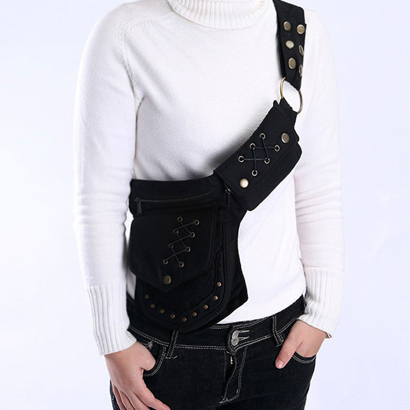 Women Fashion Vintage Metal Waist Bag