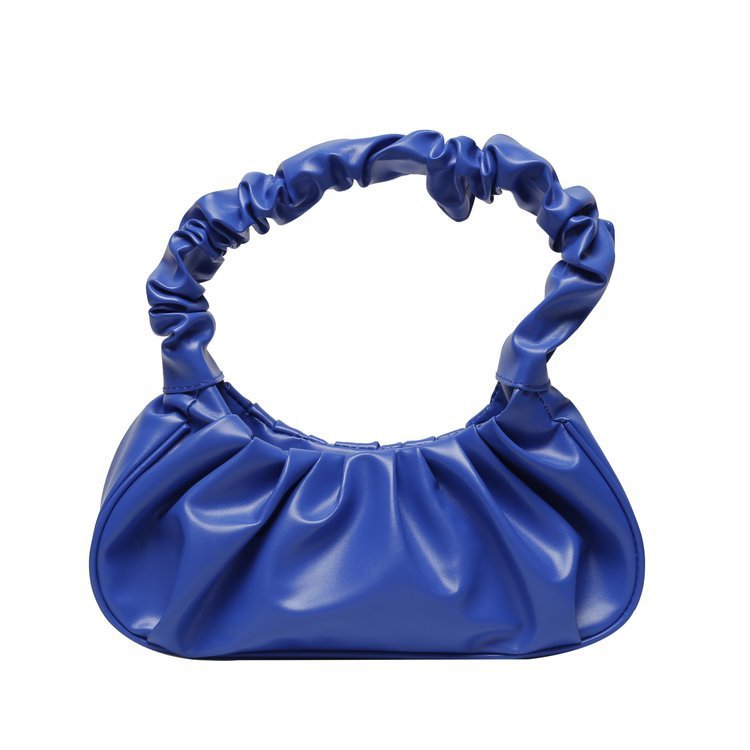 Sac à bandoulière plissé de couleur unie pour femme 