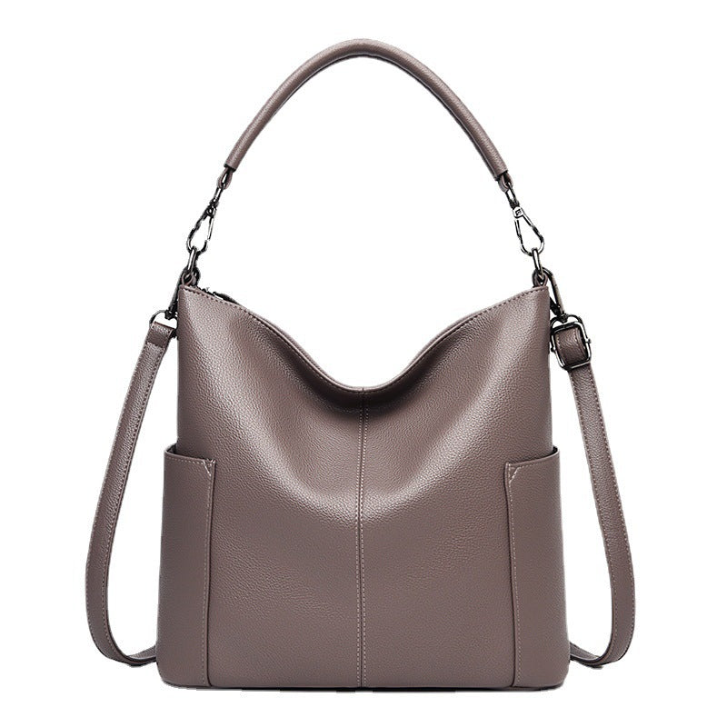 Sac à main élégant et tendance pour femme, sac à bandoulière en cuir souple de grande capacité 