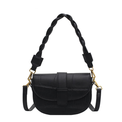 Simple Solid Color Clap Shoulder Bag