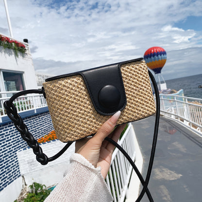 Sac simple en paille pour femme, style vacances à la plage 