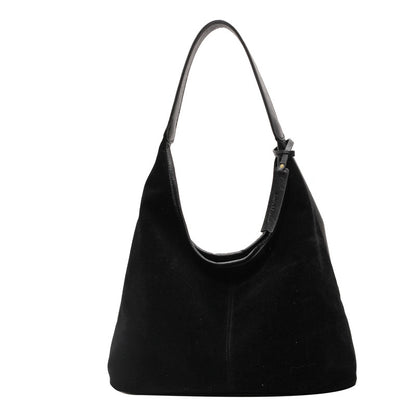 Women Fashion Casual Simple Solid Color Large Capacity Shoulder Bag