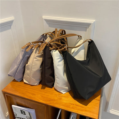 Women'S Fashion Solid Color Underarm Bag Oxford Cloth Soft Casual Shoulder Bag