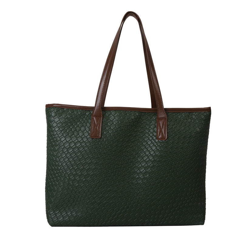 Women Fashion Casual Large Capacity Pattern Printed PU Tote Bag