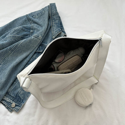 Sac à bandoulière en tissu Oxford à fermeture éclair pour femme, style décontracté et tendance, grande capacité 