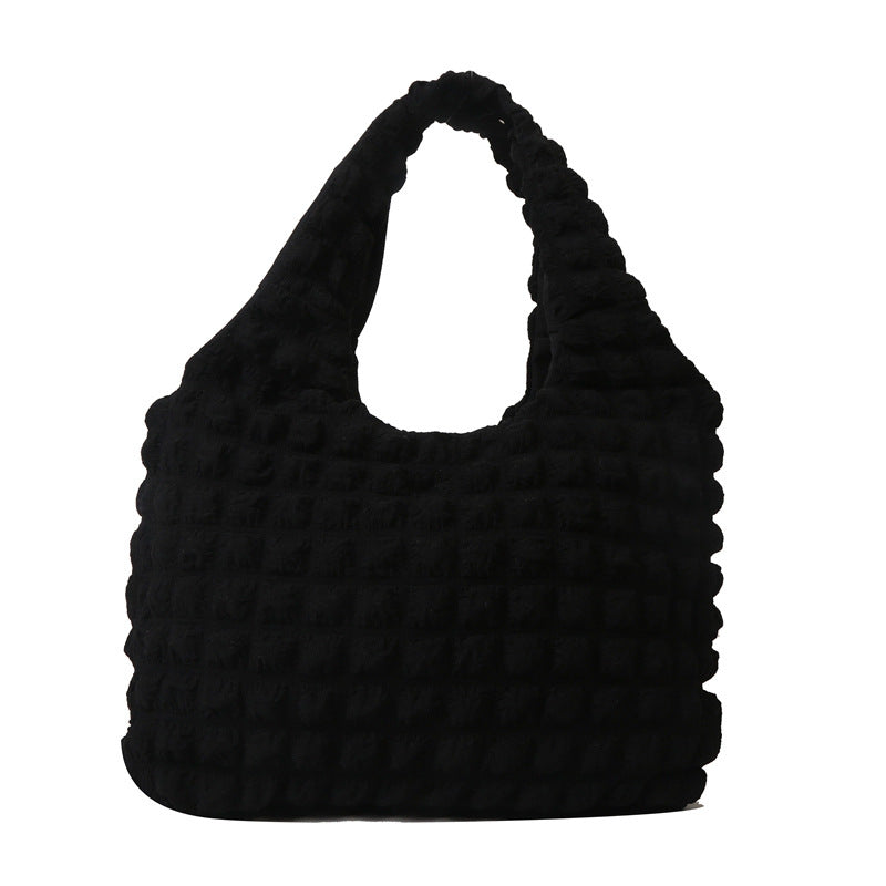 Sac fourre-tout plissé décontracté de grande capacité pour femme 