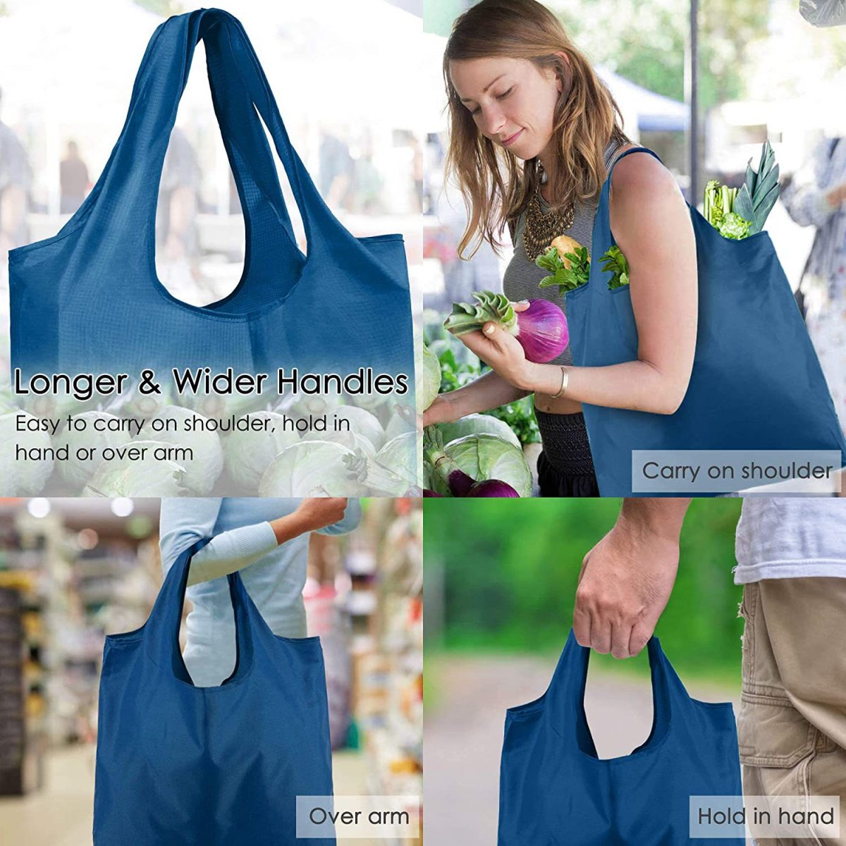 Custom Logo Solid Color Large Capacity Eco-Friendly Shopping Bag