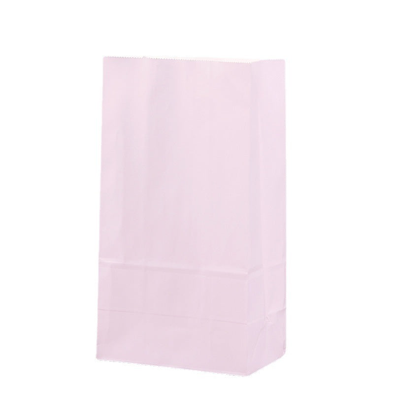 Sac en papier pour emballage cadeau de bonbons, couleur unie, simple et tendance 