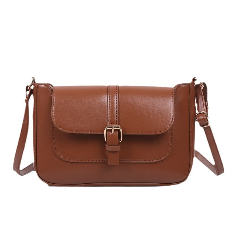 Simple Solid Color Clap Shoulder Bag