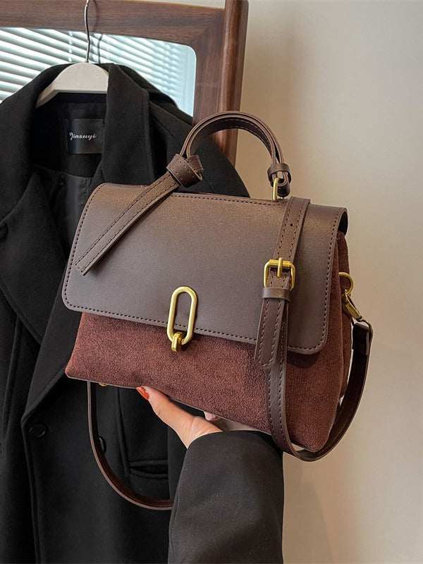 Sac à bandoulière vintage contrasté 