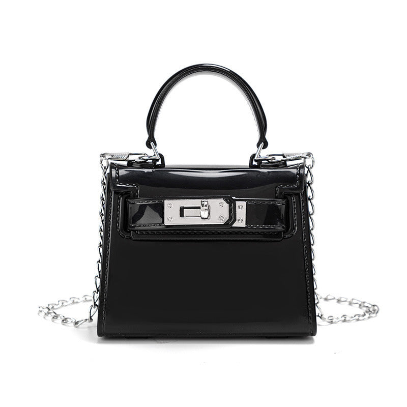 Women Fashion Candy Color Lock Square Chain Mini Crossbody Bag