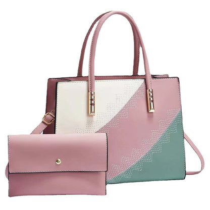Women'S Fashion Color Block Mother Bag Handbag