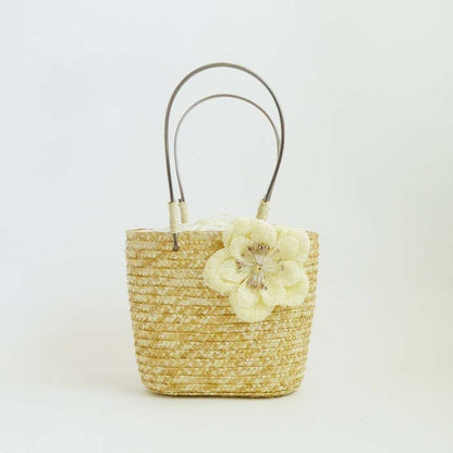 Women Fashion 5 Colors Floral Straw Bag Handbag