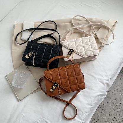 Sac à bandoulière simple à carreaux de couleur unie rétro 