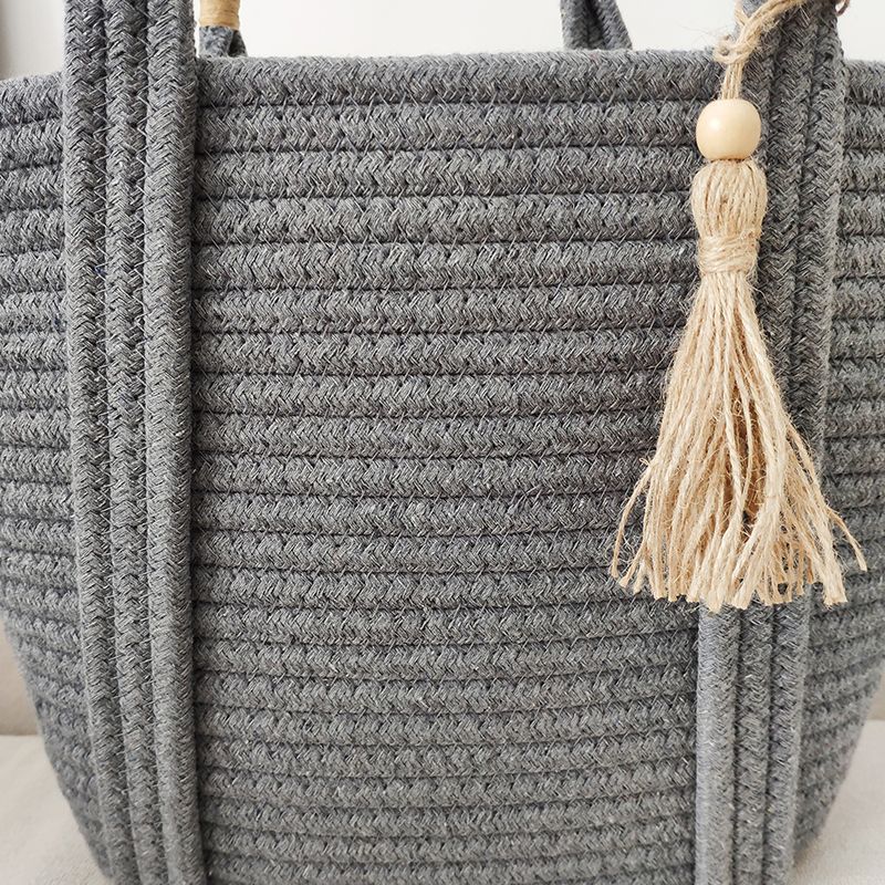 Holiday Beach Simple Fashion Cotton Rope Woven Straw Handbag