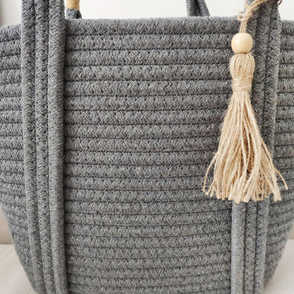 Holiday Beach Simple Fashion Cotton Rope Woven Straw Handbag