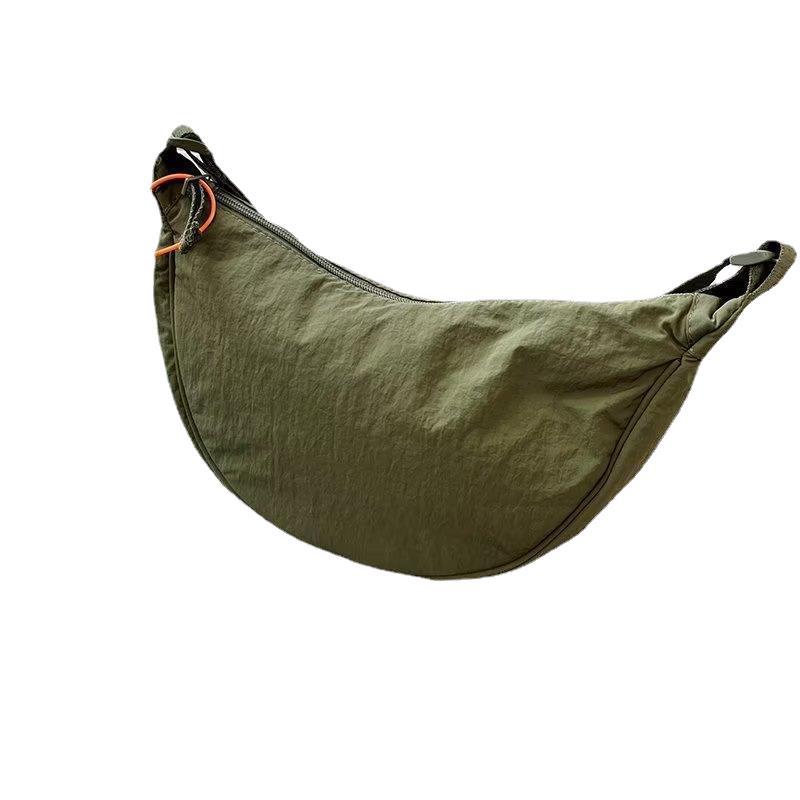 Women Casual Solid Color Waterproof Lightweight Dumpling Shaped Crossbody Bag