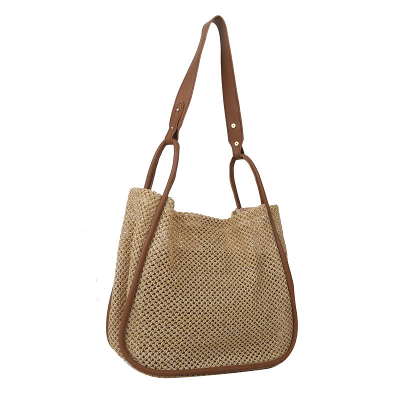 Ensemble de deux sacs fourre-tout tissés grande capacité pour femmes 