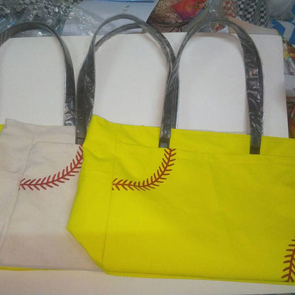 Sac de courses en toile brodé de grande capacité pour le sport 