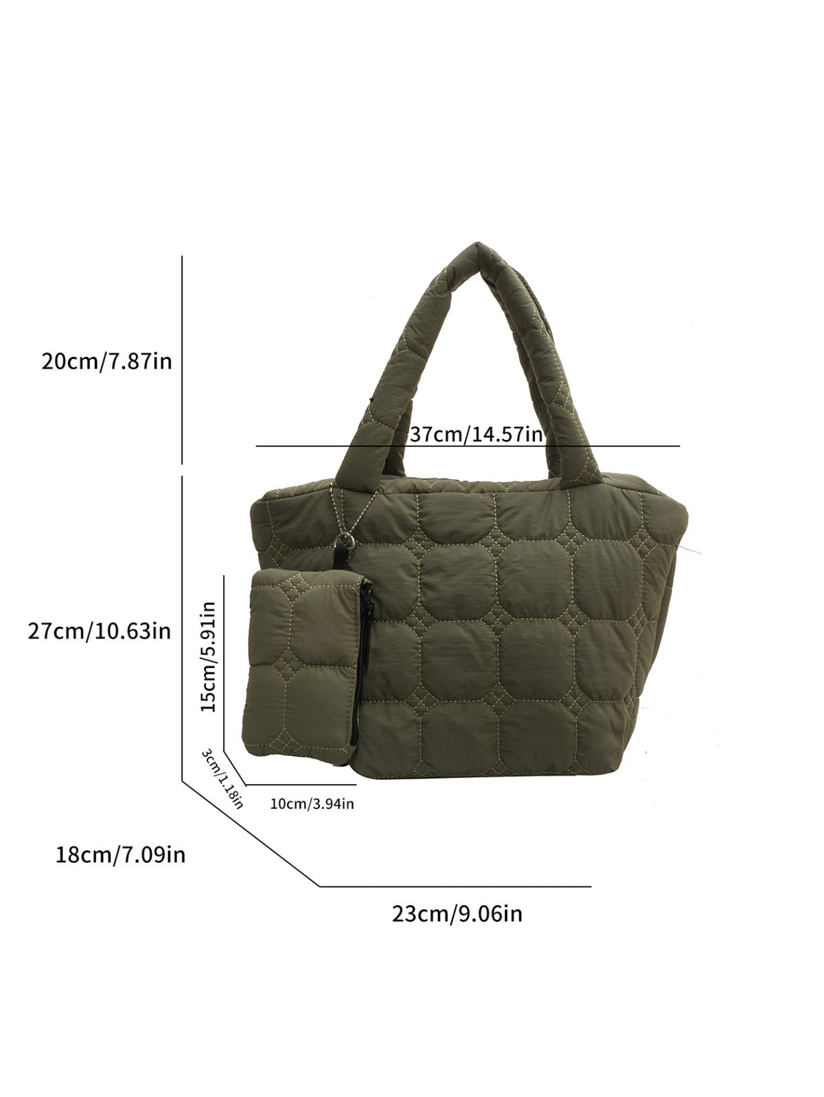 Women Fashion Casual Solid Color Space Cotton Tote Bag