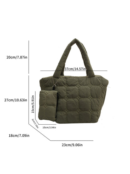Women Fashion Casual Solid Color Space Cotton Tote Bag