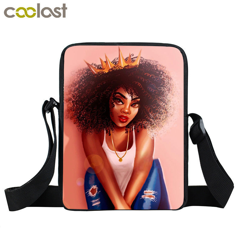 Creative Fashion Polyester Cartoon Girl Print Shoulder Bag