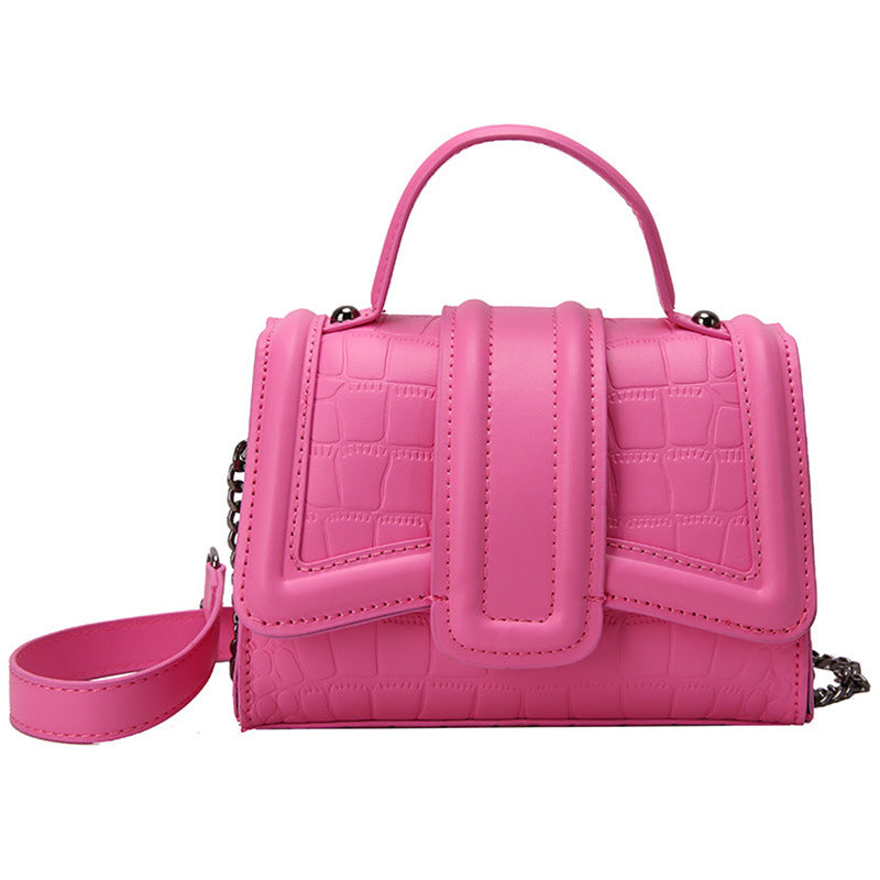 Sac messager à chaîne de couleur unie pour femme