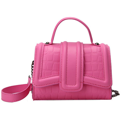 Sac messager à chaîne de couleur unie pour femme