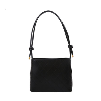 Women Fashion Basic Diamond Stitching Large Capacity Square PU Shoulder Bag