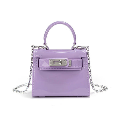 Sac à bandoulière en PU de couleur unie avec mini boucle pour femme 