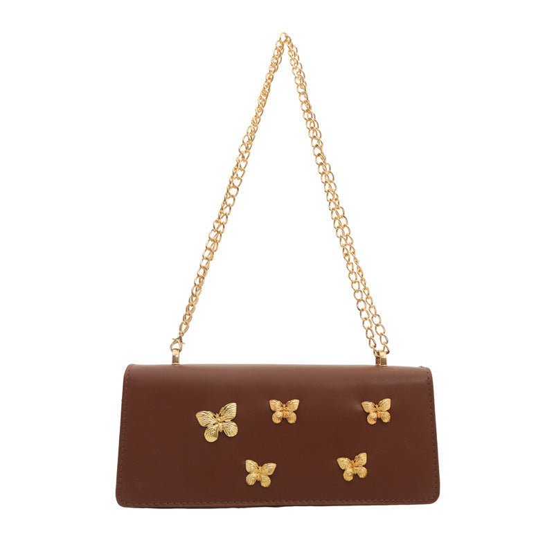 Sac à bandoulière carré à chaîne papillon tendance 