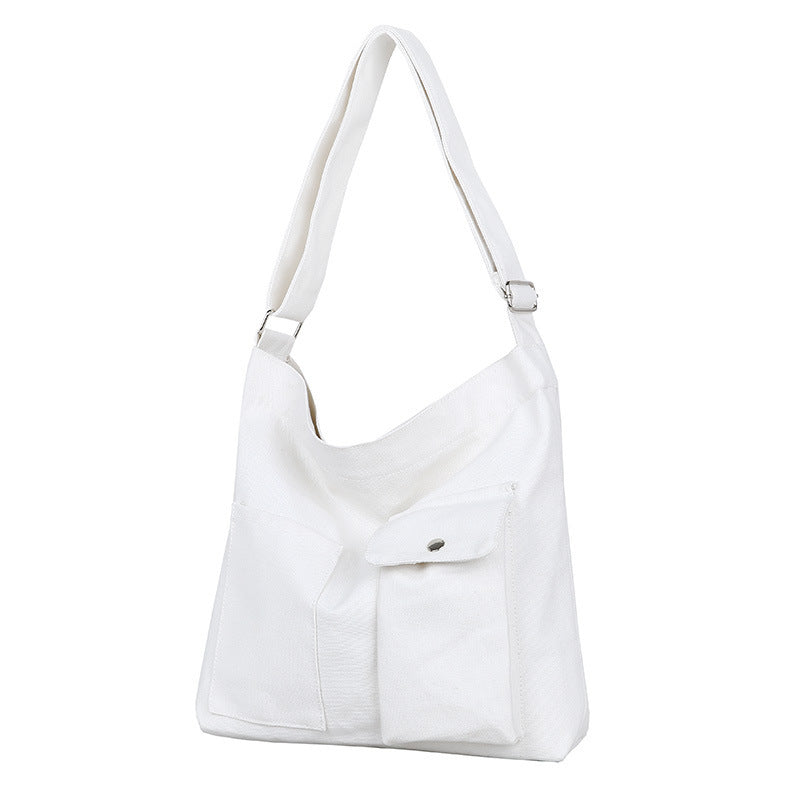 Women Simple Casual Canvas Student Tote Shopping Bag