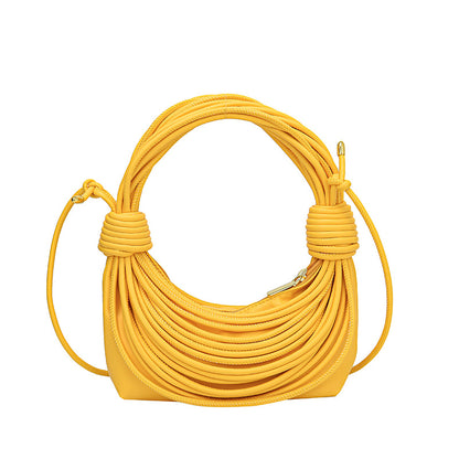 Women Fashion Creative Multicolor Line Woven Knot Handbag