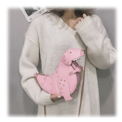 Sac à bandoulière en forme de dinosaure tridimensionnel pour femme, sac créatif de dessin animé 