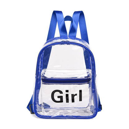 Fashion Girl Printed Waterproof Clear Pvc Backpack