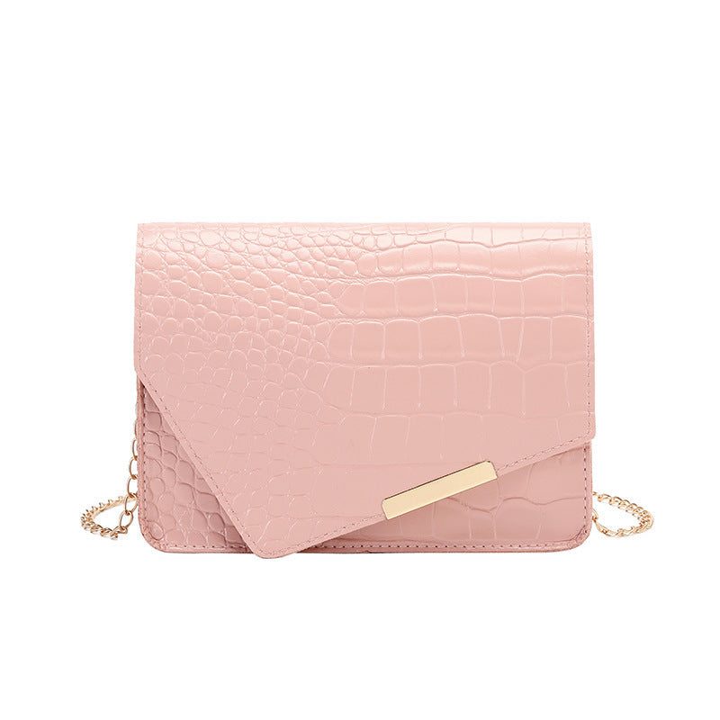 Women Fashion Solid Color PU Flap Square Chain Crossbody Bag