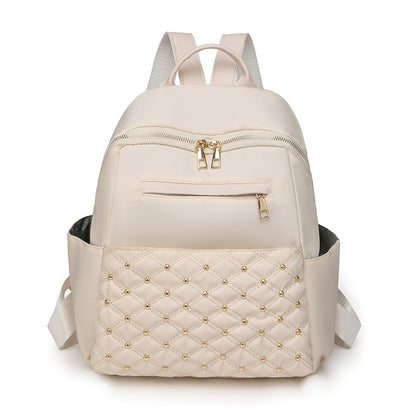 Women Fashionable Simple Oxford Fabric Large Capacity Zipper Backpack